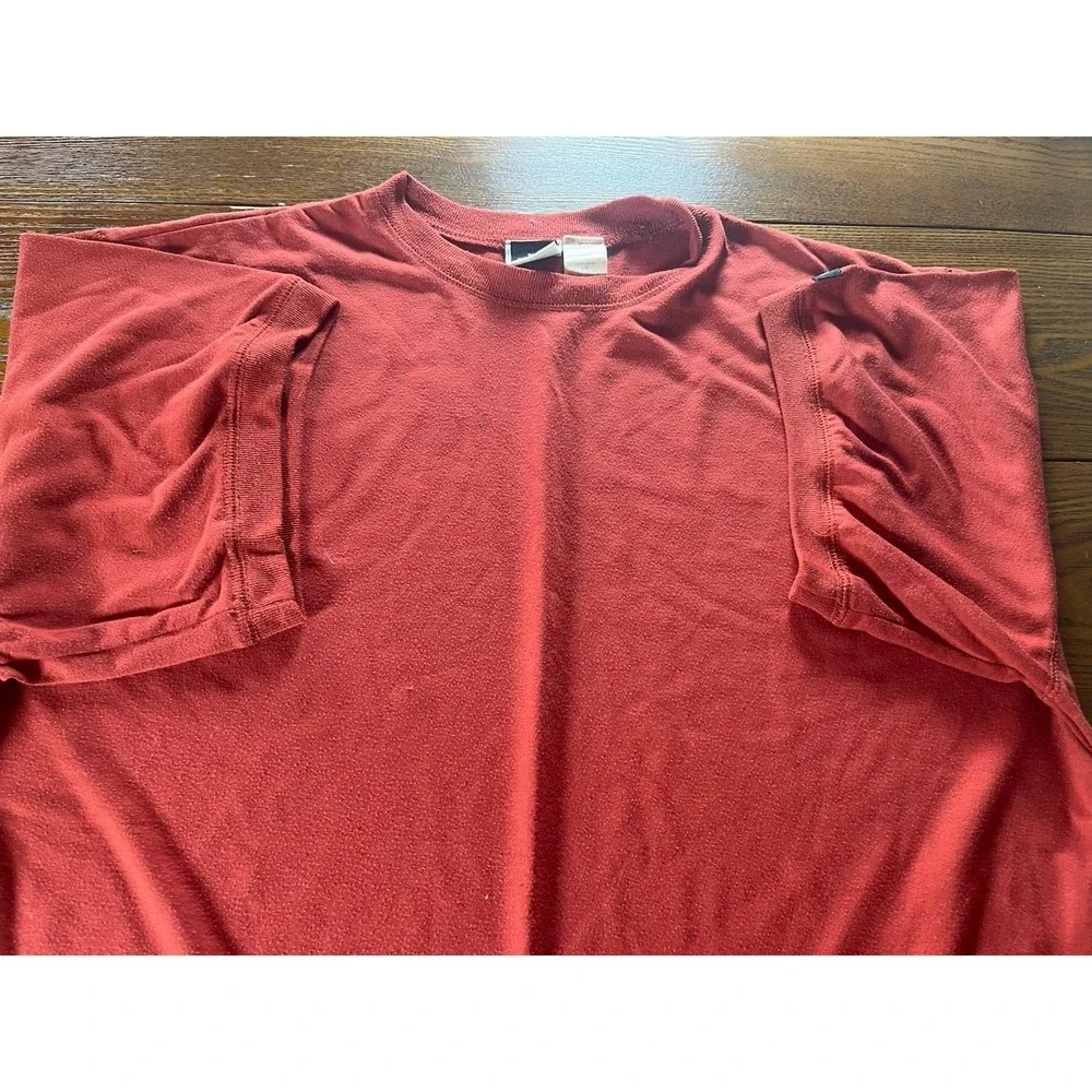 Vintage The North Face T-Shirt Adult Large Burnt Orange/Maroon Made USA 90s